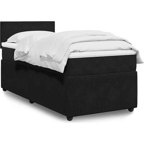 Boxspringbett mit Matratze Schwarz 90x190 cm Samt (1/5)