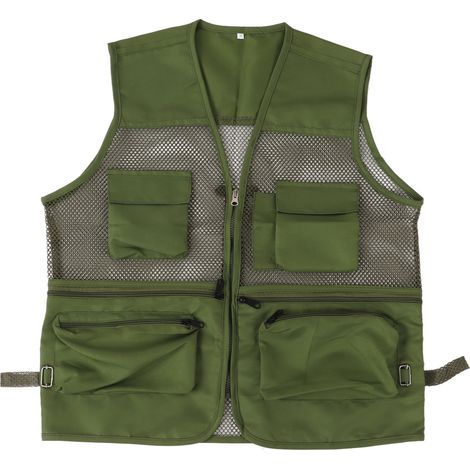 Veste Militaire Respirante avec Poches Multiples pour Pêche et Activités Extérieures, Taille XL, Vert Armée (1/5)