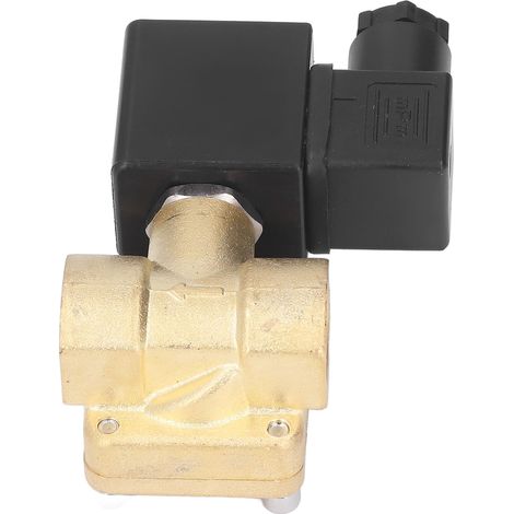 Électrovanne G3/8" normalement fermée, 2 positions, 2 voies, pilote haute pression, en laiton, 220 V CA (1/5)