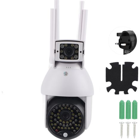 Caméra PTZ WiFi 1080P, double objectif 60 lumières, IP66 étanche, détection de mouvement, vision nocturne, sécurité domestique 100-240V prise UK (1/5)