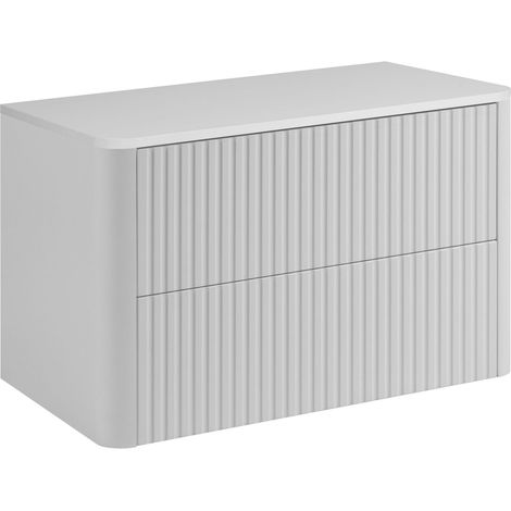 Meuble de salle de bain 80, Blanc, plan blanc, 80,8 x 44,2 x 50 cm (1/5)