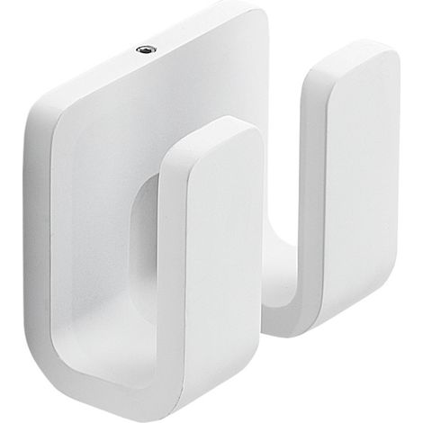 Appendiabiti doppio da muro in ottone, acciaio inox e Cromall 3228 Gedy serie OUTLINE Bianco Opaco (1/4)