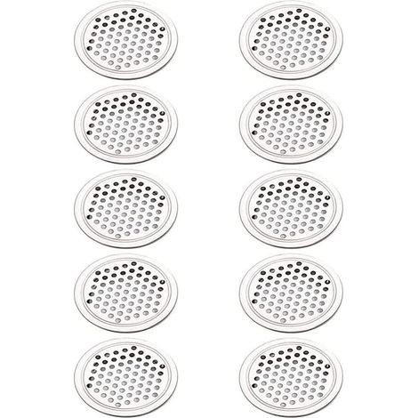 Round ventilation grille, stainless steel vents, 53 mm mounting format, silver, 10 pieces (flat) (1/5)