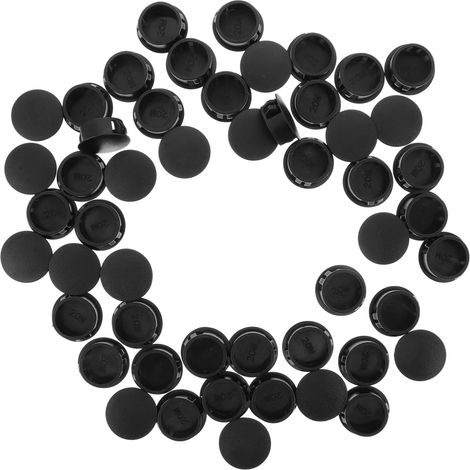 Bouchons trous de meubles en nylon noir 2 cm fermeture à pression (1/5)