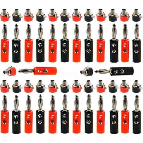 4mm fiche banane femelle Fiche Banane Connecteur Parleur Câble Connecteur 4mm Douille Banane adaptateur de terminal banane (1/5)