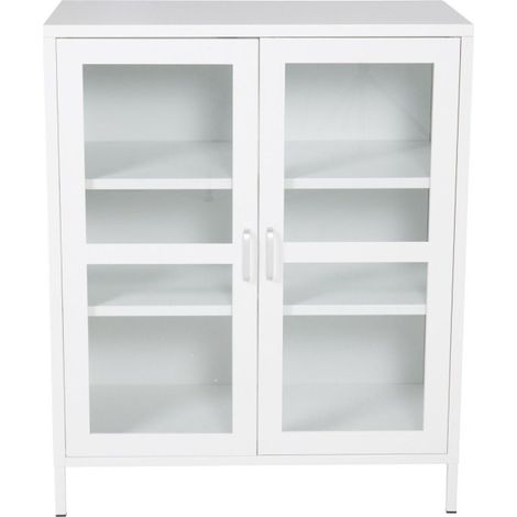 Vitrine 2 Portes "Acero" 97cm Blanc (1/5)