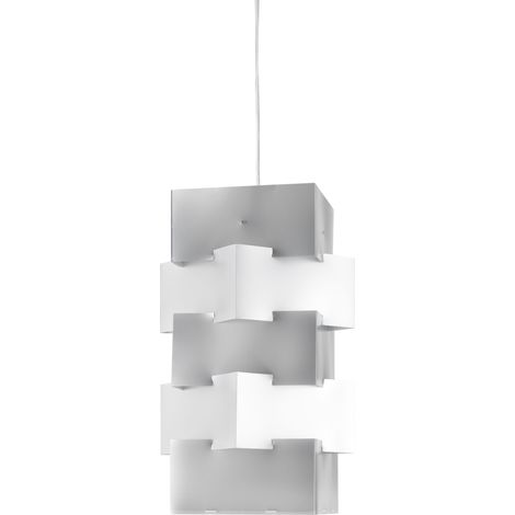 Sospensione Moderna Building Polilux ® Argento E Metallo Cromo 1 Luce E27 H60Cm (1/2)
