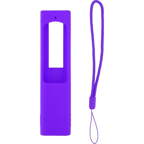 Coque de protection en silicone violette pour télécommande Samsung BN59, charge solaire, antichoc, souple et résistante (1/5)