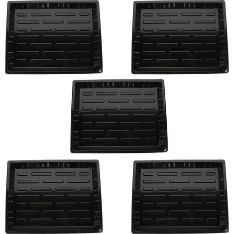 Set of 5 Nursery Seedling Trays without Holes Rectangular Tray for Germination and Garden Growing 13.78X10.83X1.38 in for Hydroponics and Succulent Greenhouses (1/5)