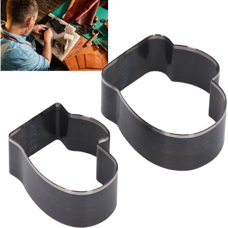 Ensemble de deux moules à ciseaux en forme de gant de 50 à 60 mm, moules de découpe multi-trous pour cuir, moules de découpe pour gravure et pressage, moules de découpe pour cuir en forme de gant. (1/5)