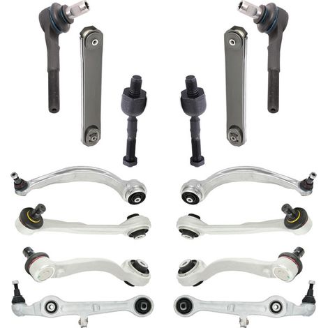 KIT BRACCIO OSCILLANTE 12 PEZZI COMPATIBILE CON SEAT EXEO (3R2) 2.0 TDI / Kit Sospensione Completo OE/OEM / Bracci Oscillanti + Testine Sterzo / Sostituzione Diretta OEM