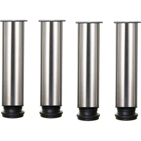 Lot de 4 pieds de meubles rglables en acier inoxydable hauteur 25 cm pour canap table armoires couleurs multiples (1/4)