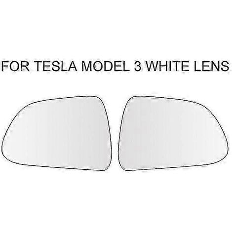 1 paire de rétroviseurs grand angle étanches, anti-éblouissement et à large vision, compatibles avec Tesla Model 3 Y. Accessoires auto Tesla Model 3 Blanc (1/4)