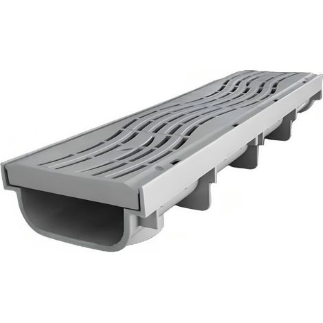 Adequa – Kit d'évacuation basse hauteur avec grille de piscine – Dimensions 500x130x70 mm – PVC résistant aux UV – Sorties M Ø50/75/80 (1/5)