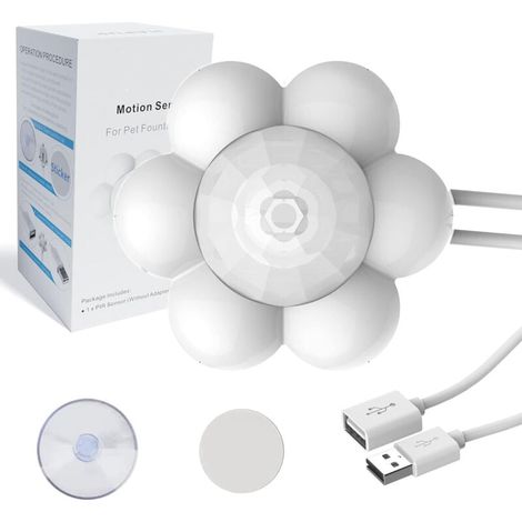 Capteur Automatique PIR Externe pour Fontaine a Eau Chat Detecteur de Mouvement DC 5V 1A Infrarouge Commutateur Détecteur de Mouvements avec Interface USB pour Fontaines à Eau pour Chats (1/5)