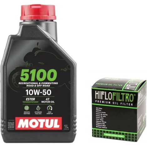 Aceite MOTUL 5100 10W50 1L + Filtro HIFLO HF655 Ktm Excf Sxf 250 450 500 Husqvarna (1/3)