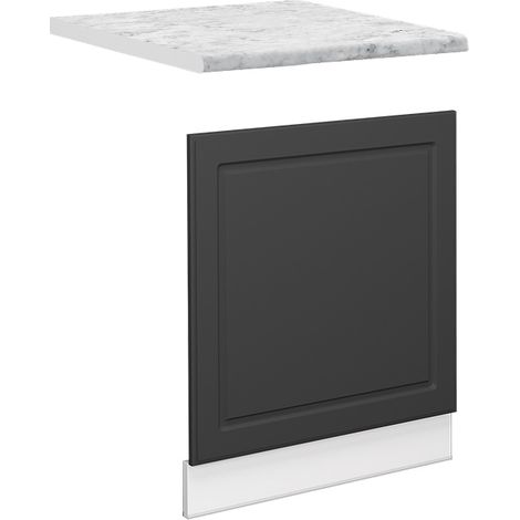 Panel frontal Fame-Line, Antracita-oro, 60 cm , ET Mármol, Vicco
