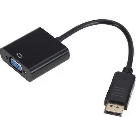 Adaptateur DP vers VGA - Câble de 15 cm, adaptateur carré noir par Black (1/2)