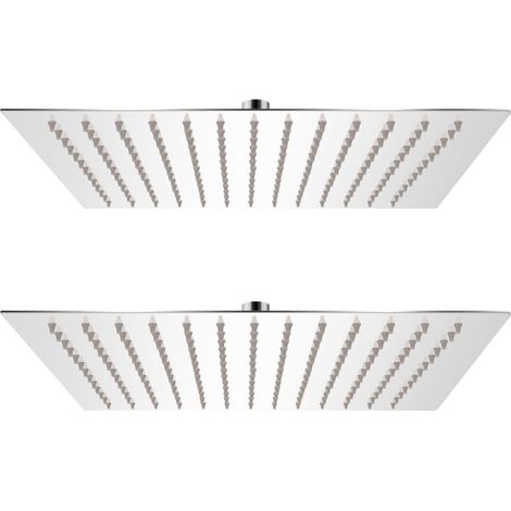 Cabezal de ducha efecto lluvia 2 uds acero inoxidable 30x30 cm (1/5)