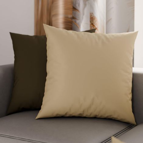 Lot de 2 Taies d'oreiller de Lit 35x35 cm, Housses de Coussin Unies Double Face Taupe Boue, Taie Oreiller 100% Microfibre Hypoallergénique (1/3)