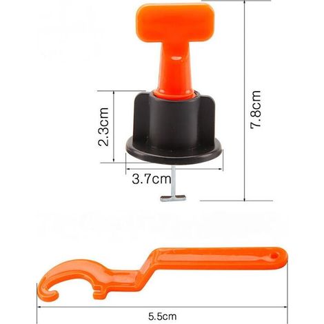 100pcs T-Lock Pince Tuile de nivellement sol carrelage mural plancher Outil de carreaux niveleur (1/4)