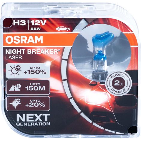 NIGHT BREAKER LASER H3 Autoscheinwerferlampen – Osram – Halogen 12 V (1/4)
