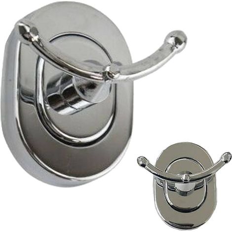 Cleafe - Supporto Appendino 2 Ganci Asciugamano Accappatoio Acciaio A Parete Arredo Bagno -