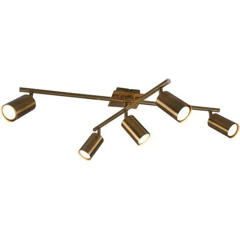 [GEBRAUCHT] B-Ware Trio Lighting Deckenstrahler Marley Deckenlampe Deckenlicht Altmessing 5 Flam565