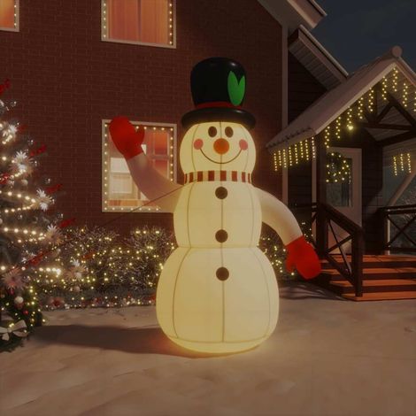 Bonhomme de Neige Gonflable Décoration de Noël Lumineuse LED Tissu Oxford Multicolore 240 cm - PANGIVO (1/5)
