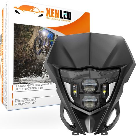 Phare à LED Yamaha WR250F WR250R WR450F YZ250F YZ450F YZ TTR WR FX MX IP67 étanche canbus 84W Réel - XENLED - 4900Lms (1/5)