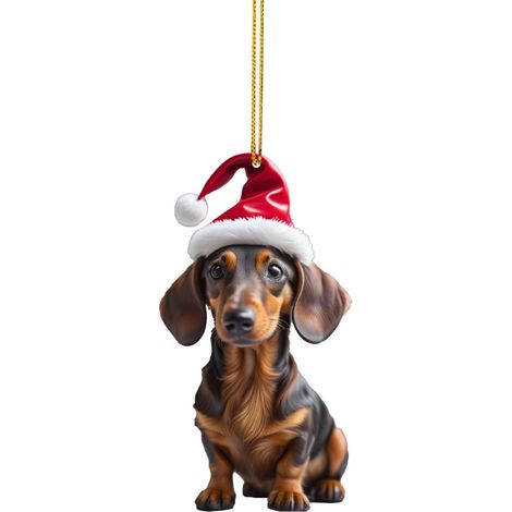 1 Pendentif teckel, décoration sapin Noël, accessoire voiture, ornament maison, idée cadeau famille (1/5)