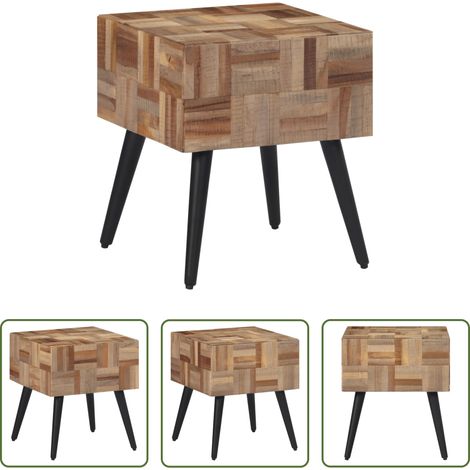 Beistelltisch aus Teakholz - Beistelltisch 40x40x45 cm Recyceltes Massivholz Teak (1/5)