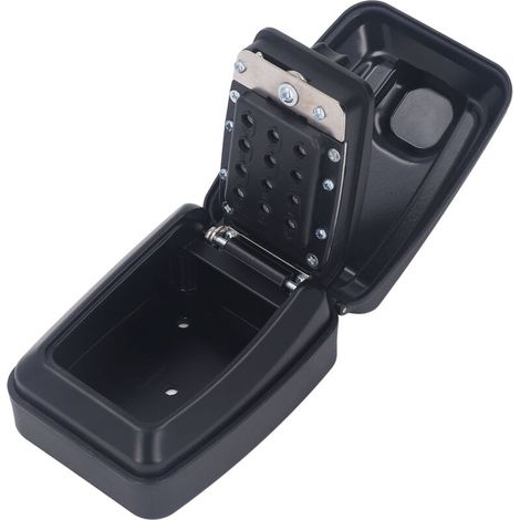 Wall-mounted, exterior-mounted, 12-digit, high-security aluminum locks.
