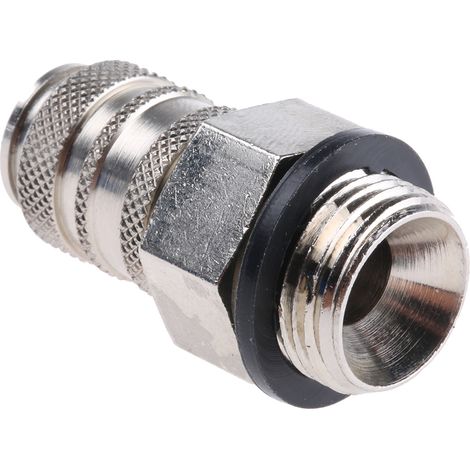 Raccord rapide pneumatique RS PRO, Filetage vers Mâle G 3/8 Mâle 3/8pouces en Laiton ( Prix pour 1 ) (1/2)