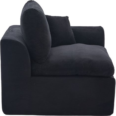 Sessel 1-Sitzer mit Kissen Komfortschaum Federkern Sitzkissen Stabile Konstruktion Modern in Cord Schwarz (1/5)