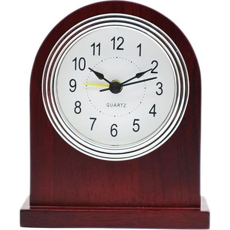 Réveil analogique en bois sans tic-tac, horloge de table rétro vintage, réveil mécanique silencieux pour salon, cuisine, chambre et bureau (1/5)