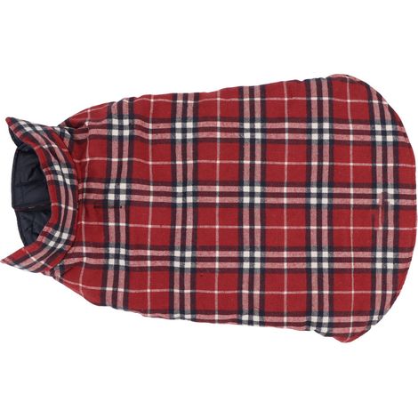 Veste d'hiver pour chien, protection des poils, gilet chaud à carreaux rouges mignon et élégant pour chiens moyens et grands (jusqu'à la taille XL). (1/5)