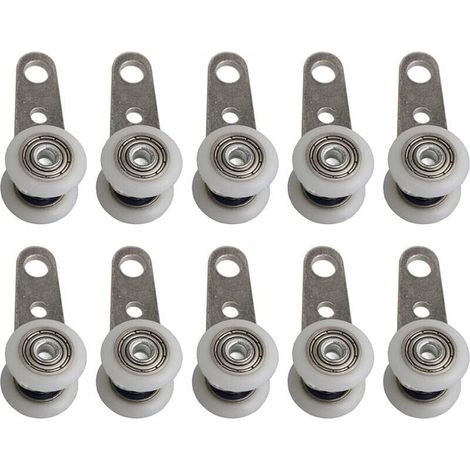 10er-Set Rollen für Erkerfenster oder Schiebetüren - aus Metall und Kunststoff - 4,5 x 1,9 cm, (1/5)