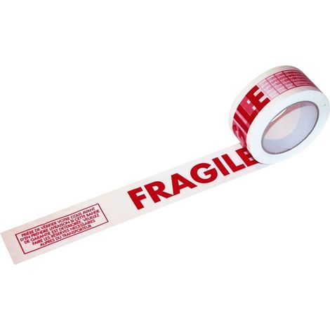 Ruban adhésif polypropylène silencieux BLANC - BANDE DE GARANTIE FR/ANG 48mmx100m - COLIS 36 ROULEAUX (1/5)
