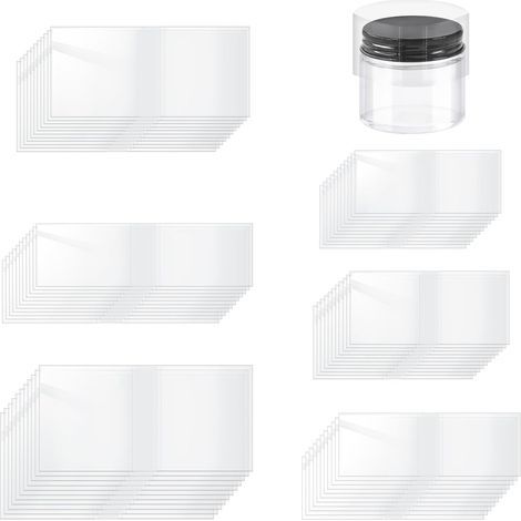 Kit d'assortiment de 900 bandes thermorétractables perforées en PVC transparent pour bouteilles en 6 tailles 2,44" 2,71" 2,95" 3,22" 3,5", bandes thermorétractables pour bouteilles, verres (1/5)