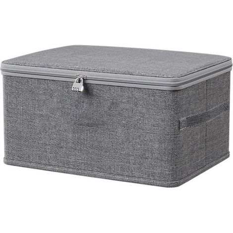 Boîte Rangement Médicaments Pliable 40x30x21 cm Couvercle Verrouillable Accessoires (1/4)