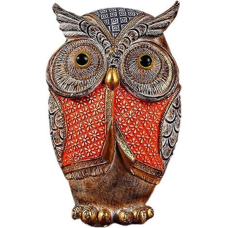 Statuette nordique décorative en résine réaliste, idéale pour décorer une étagère de voiture, un bureau ou un café.-Orange (1/3)