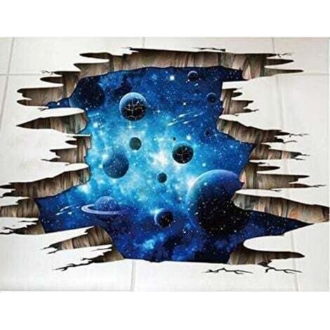 Adesivo murale 3D con universo, pianeti e galassie per finestre, pavimenti, soffitti e pareti, ideale per soggiorno, camera da letto, casa, cameretta dei bambini, cameretta dei neonati, bambini, ragaz