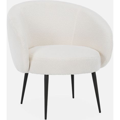 Poltrona di design in boulcé bianca e metallo (1/5)