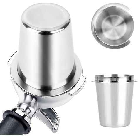 Doseur à café en acier inoxydable 58 mm – Doseur pour expresso – Accessoire barista – Compatible avec les machines à expresso 58 mm – Argent (1/4)