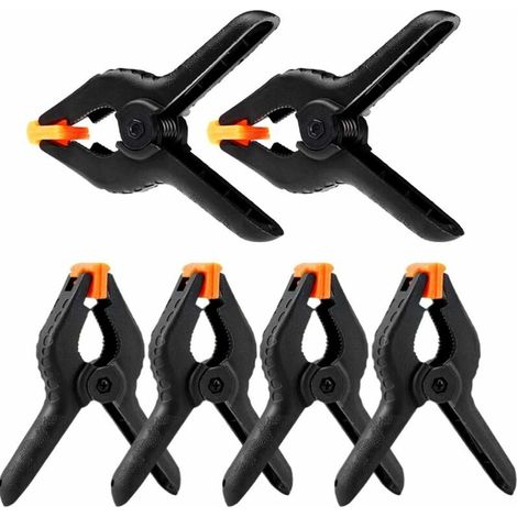 Set of 6 heavy duty plastic spring clips ideal for woodworking projects, photo studios, arts and crafts (1/5)