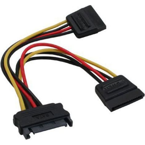 Câble Y SATA - 0,15 M - 1x Connecteur SATA Femelle - 2x Connecteurs SATA Mâle - Pour Disques Durs Et SSD