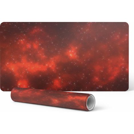 Alfombrilla de escritorio antideslizante y duradera con dise帽o de nebulosa espacial, 100x50 cm.