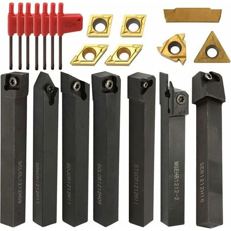 Porte-Outil De Tournage Tournage en Carbure 21Pcs 12mm en carbone avec clés pour Outil de Tour (1/5)