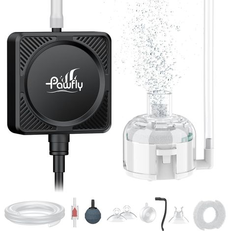 Pompe à air d'aquarium silencieuse Nano, Mini Bulle avec Accessoires, Aérotateur d'oxygène Portable de 1,3 W pour réservoirs à Poissons jusqu'à 60 L, 450 ML/Min